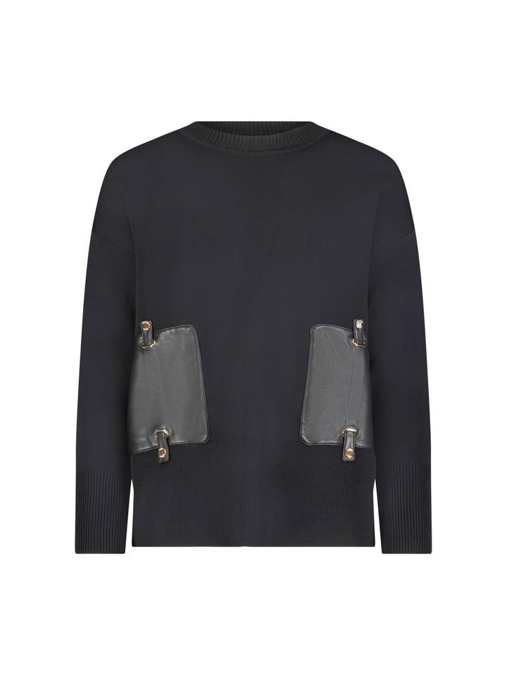 Aurora Satin Pocket Sweater for wholesale by Aleeza Paris