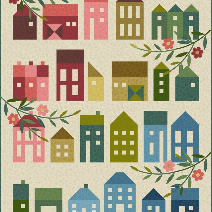 Summer Village Quilt Pattern for wholesale by Laundry Basket Quilts
