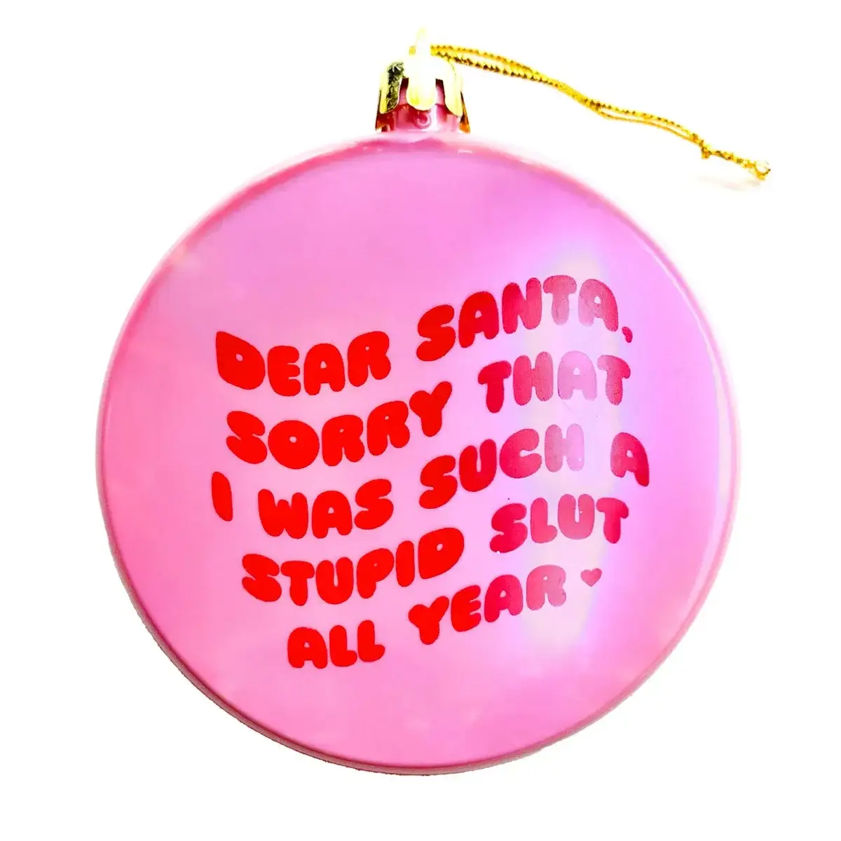 Krystan Saint Cat - Wholesale Ornament - Sorry Santa Slut Plastic Christmas Tree Holiday Ornament2