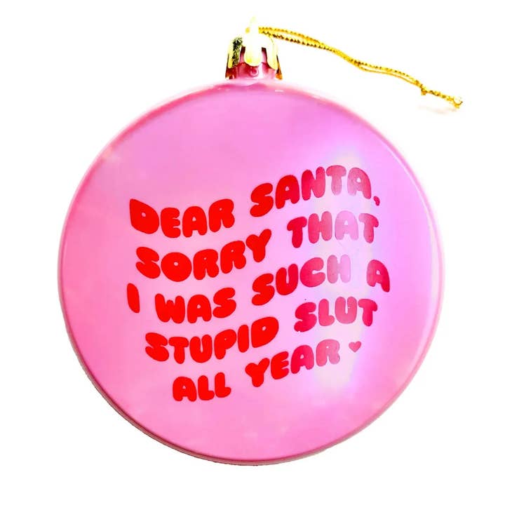 Krystan Saint Cat - Wholesale Ornament - Sorry Santa Slut Plastic Christmas Tree Holiday Ornament2