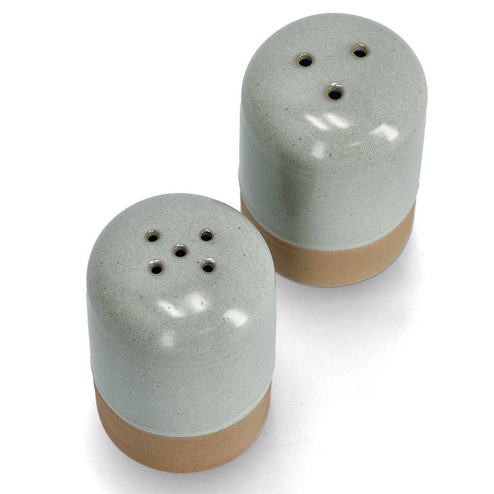 green blue Salt/Pepper Shaker Set, 2-Piece, Stoneware for wholesale on Faire1