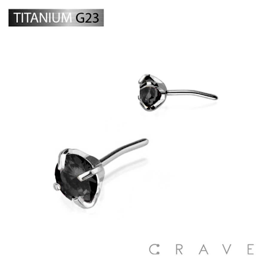 CRAVE - Wholesale Face/Body Chain - TITANIUM THREADLES PUSH IN CZ PRONG SET TOP PART3