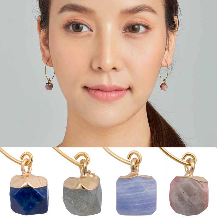 Marquet - Wholesale Dangle Earrings - Clara Earrings with Oversized Feature Stone - Prepack