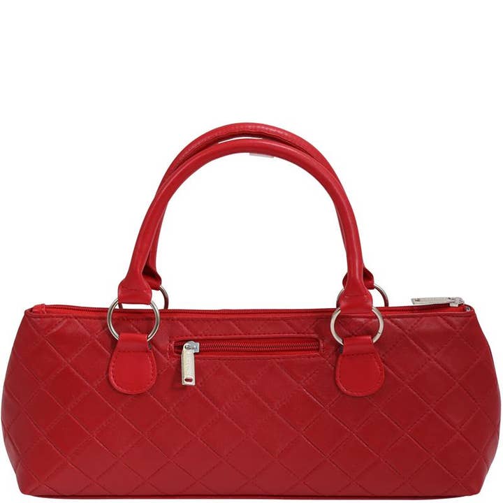 Elegant Gifts - Wholesale Wine Tote - Wine Clutch - RED QUILTED Insulated Single Bottle Wine Tote
