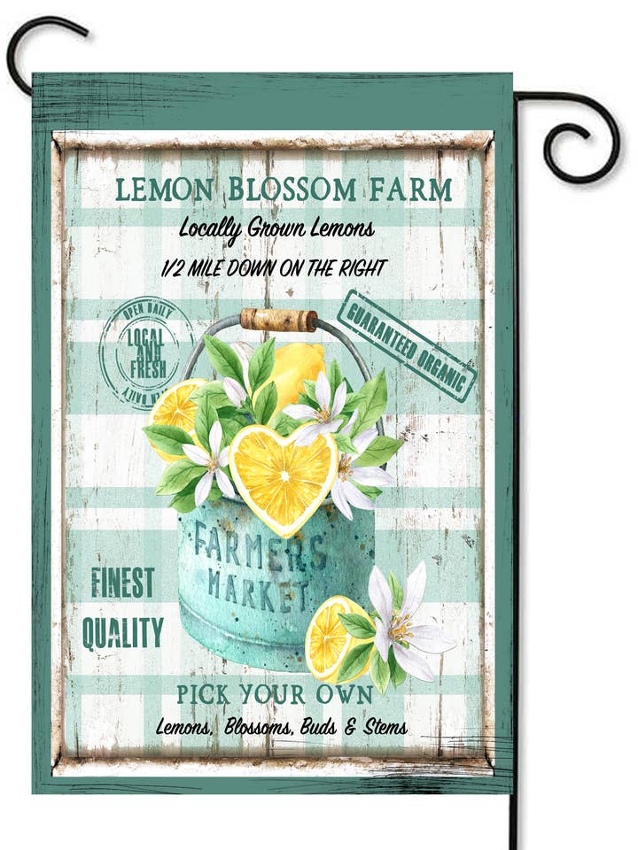 Drapeau de Jardin de la Ferme Fleur de Citron pour la vente par Happy Cow Lawn Decor