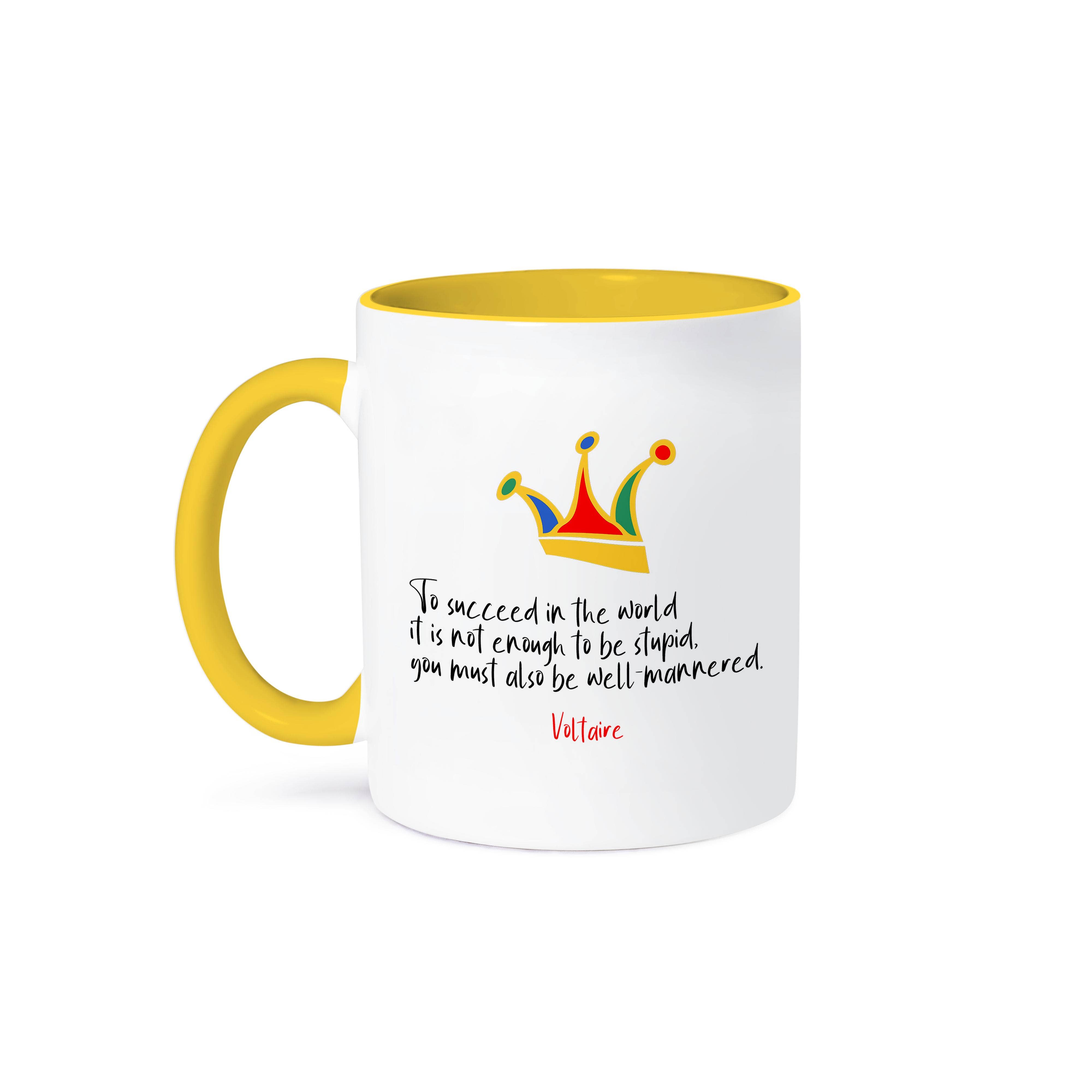 3dRose - Wholesale Coffee Mug - 3dRose, Voltaires quote. To succeed in the world it is not enough to be..., Mug0
