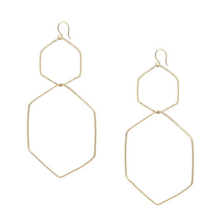 Double Hexagon Earrings for wholesale by Amy Jennings Designs