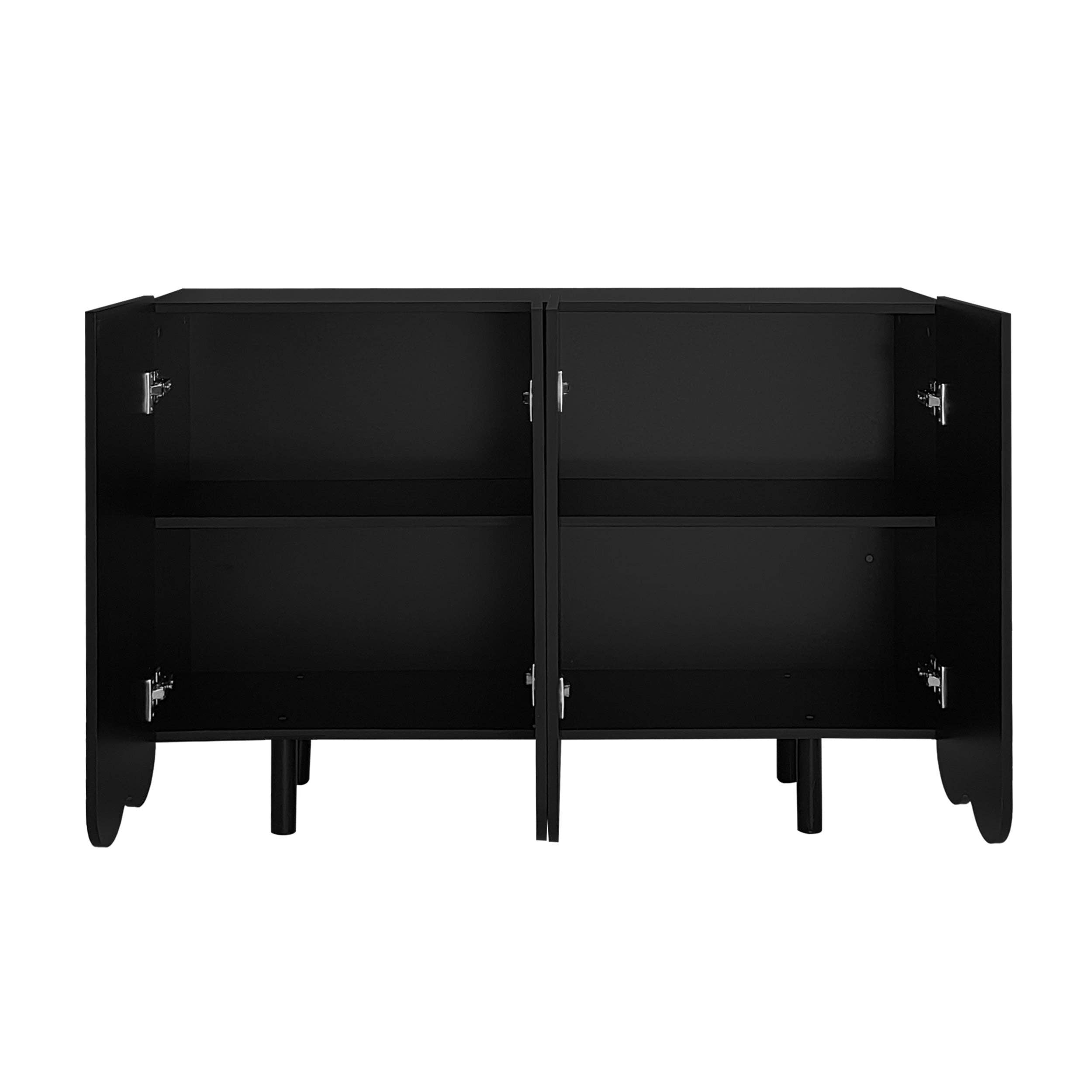 Urban Meuble - Wholesale Sideboard - Black buffet with 4 doors, pattern, and storage 120*37.5*80.8 cm EVRENS BLACK20