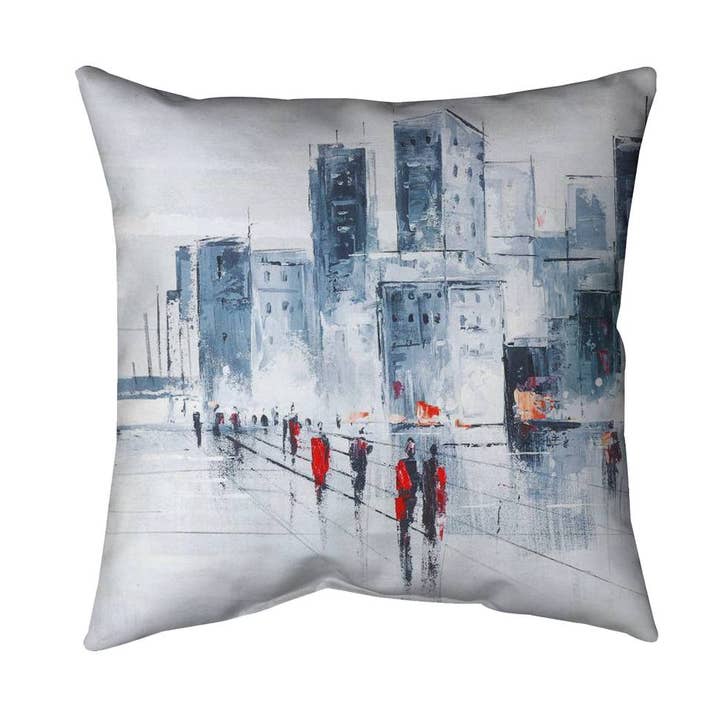 Almofada Azul "Passeio na Cidade" - Decoração para Casa | Construções Urbanas por atacado de BEGIN HOME DECOR