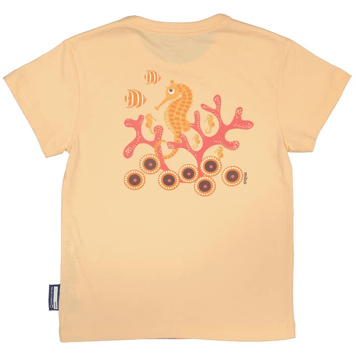 Coq En Pate – wholesale Screen-printed t-shirt – Kids – Organic short-sleeved children's T-shirt, Pink seahorse1