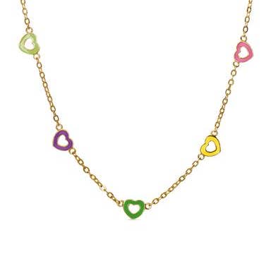 Heart Station Necklace for wholesale by Lily Nily