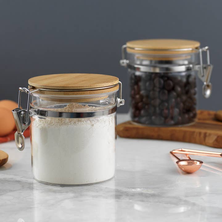 JoyJolt - Wholesale Jar - Borosilicate Glass Jars With Bamboo Lids (19 fl oz)