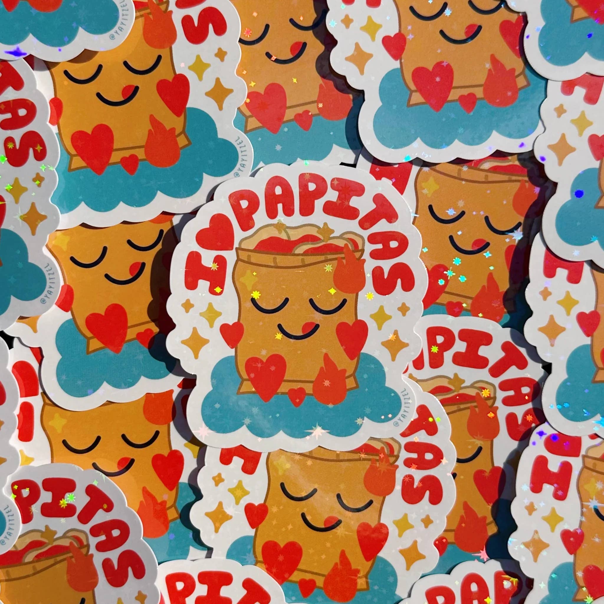 YayItzel - Vente Autocollant - Autocollant holographique Papitas