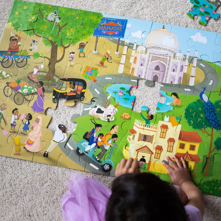 Namaste India Floor Puzzle for wholesale by Kulture Khazana