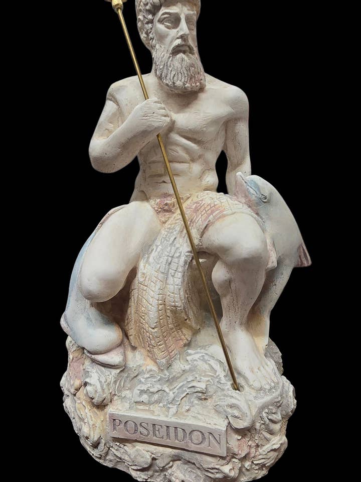 Alabasterstatue des Poseidon – Gott des Meeres für den Großhandel von 2 Greeks Inc