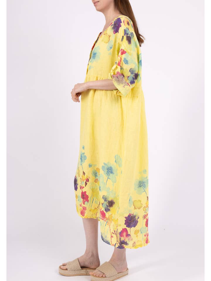 LINEN & COTTON HOUSE - Wholesale Dress - Women's - LINEN DRESS 1071 FLORAL PATTERN3