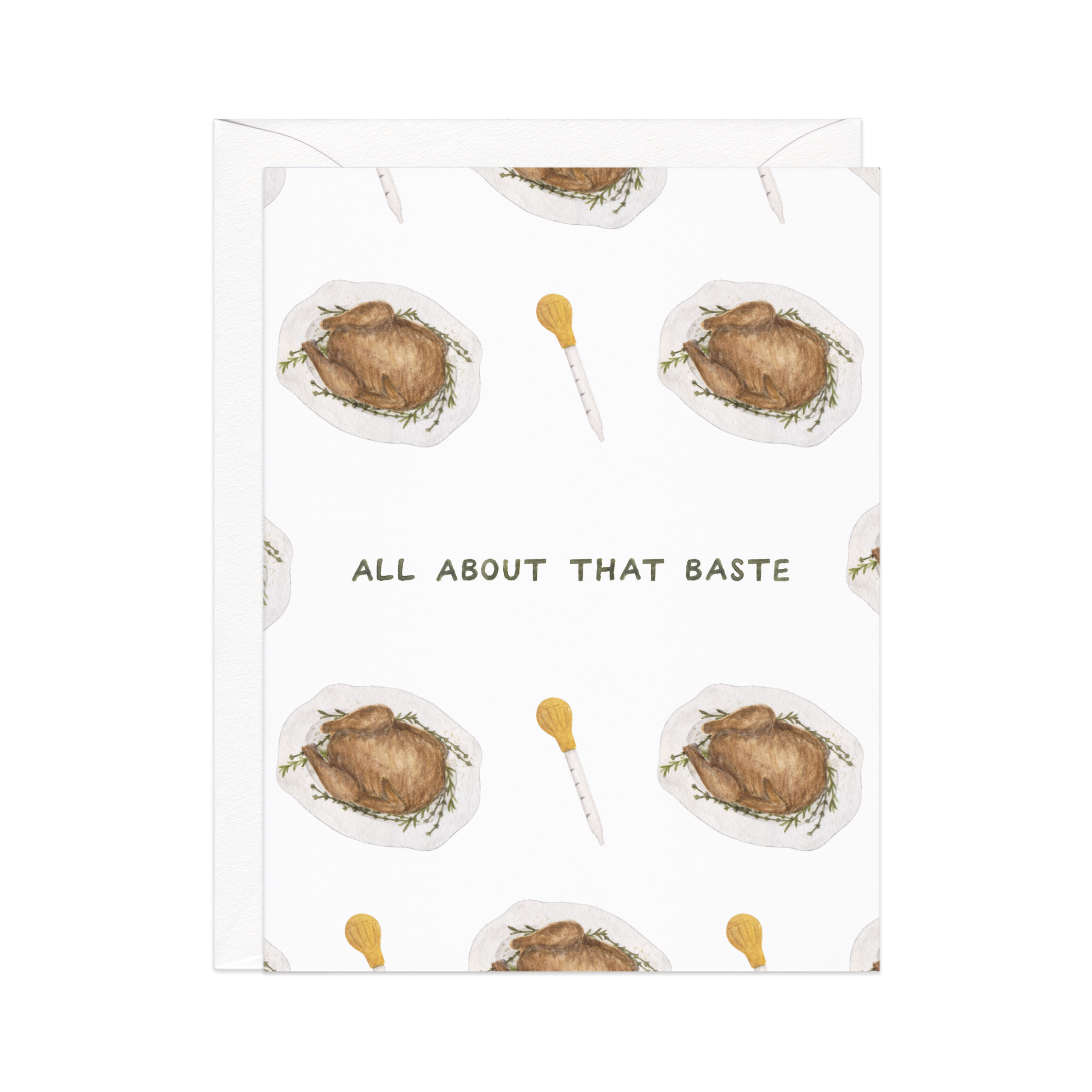 Amy Zhang - Wholesale Thanksgiving Card - All About That Baste — Food Pun Thanksgiving Card1