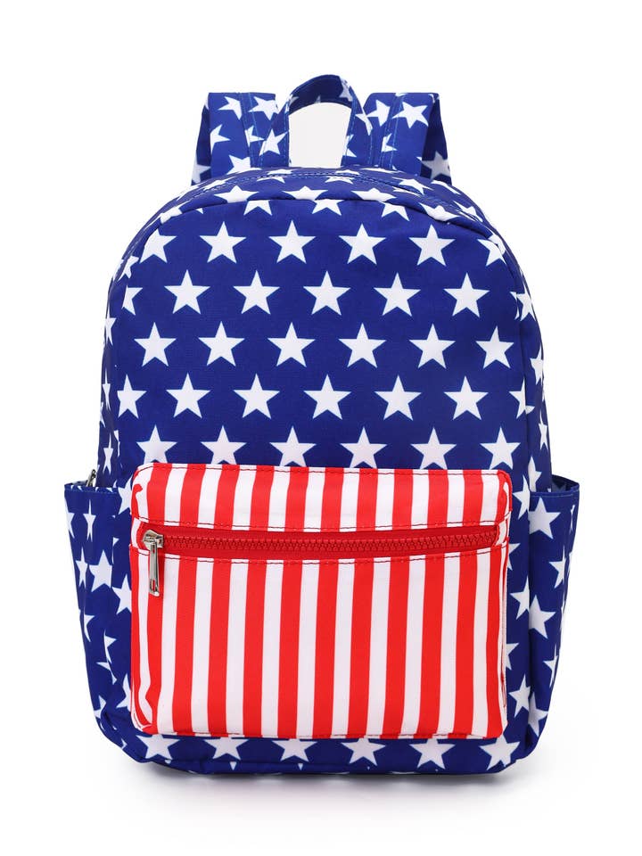 Mochila patriótica Blue Star Red Stripe para niños para venta al por mayor de sassy kids palace