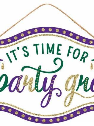 12.5"LX7.5"H IT'S TIME FOR PARTY GRAS MARDI GRAS for wholesale by Waterman's Loft Inc.