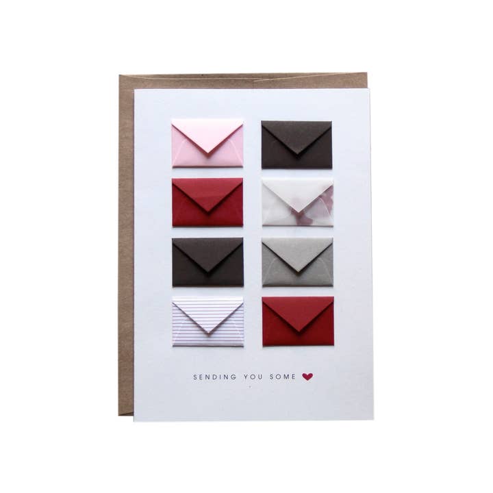Sending You Love Tiny Envelopes Card for wholesale by Lemon Drop Papers, Inc.