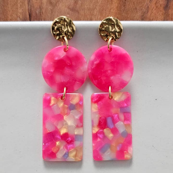 Nora Earrings - Tropical Pink // Jewelry, Gifts for wholesale by Spiffy & Splendid