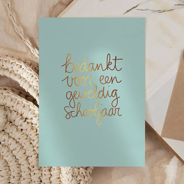 Carta | Con lamina d'oro | Grazie per un fantastico anno scolastico per la vendita all'ingrosso da parte di NynkeOntwerpt