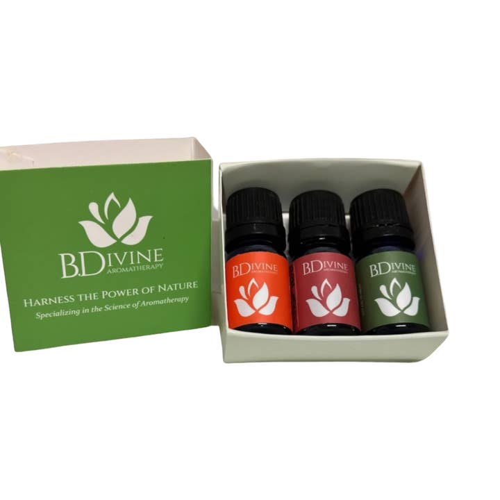 Ekologisk presentförpackning med eterisk oljediffusor - 3-pack aromaterapi för wholesale av B. Divine Aromatherapy
