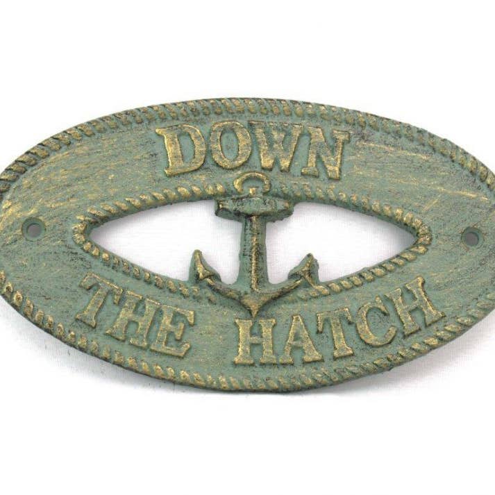 Cartello in ghisa anticata in ghisa bronzo con cartello di ancoraggio 20,3 cm per la vendita all'ingrosso da parte di Hampton Ironworks