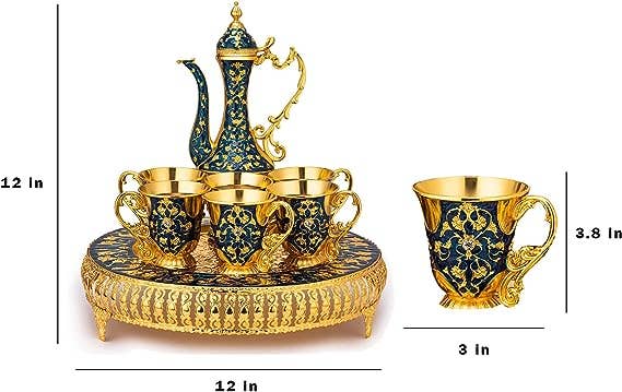 The Wine Savant /  Khen Glassware - Wholesale Tea Set - Vintage Extra Large Turkish Coffee & Tea Pot Set for 62