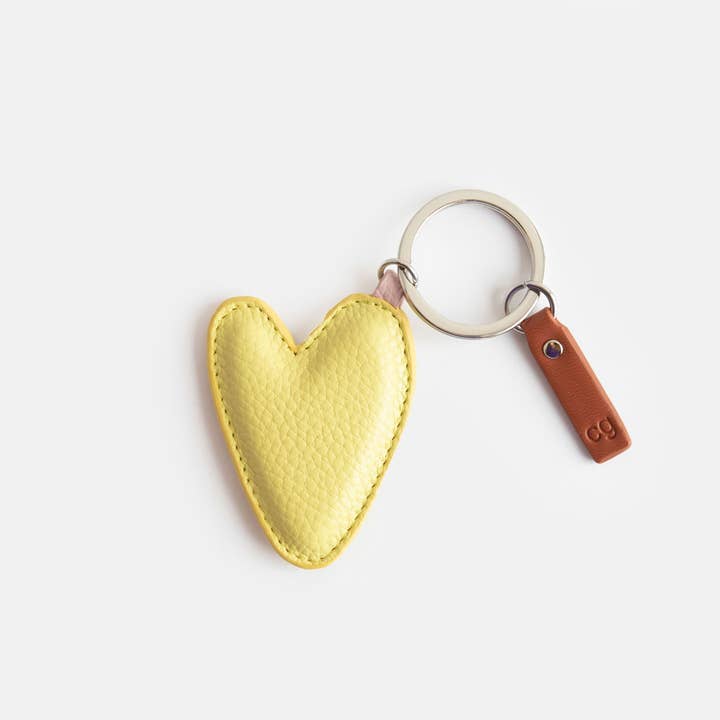 Pear Green Heart Keyring for wholesale by Caroline Gardner