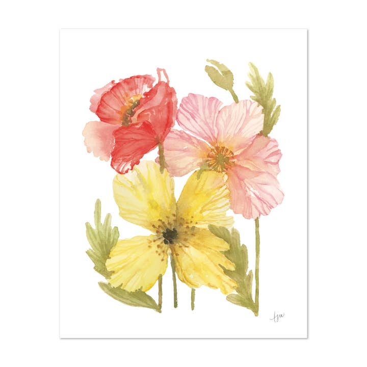 Petite Poppies No. 1 Kunstdruck für den Großhandel von Tara Wright Studio