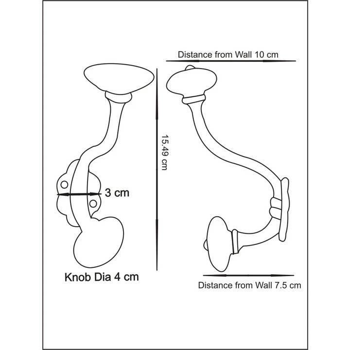 KNOBCO - Wholesale Wall Hook - Decorative Metal Wall Hanger With White Glass Knob
4