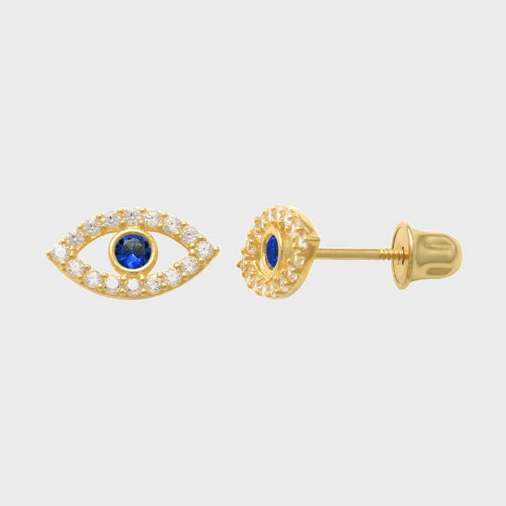 14K solid gold Eye Studs for wholesale by Dalbit New York Jewelry