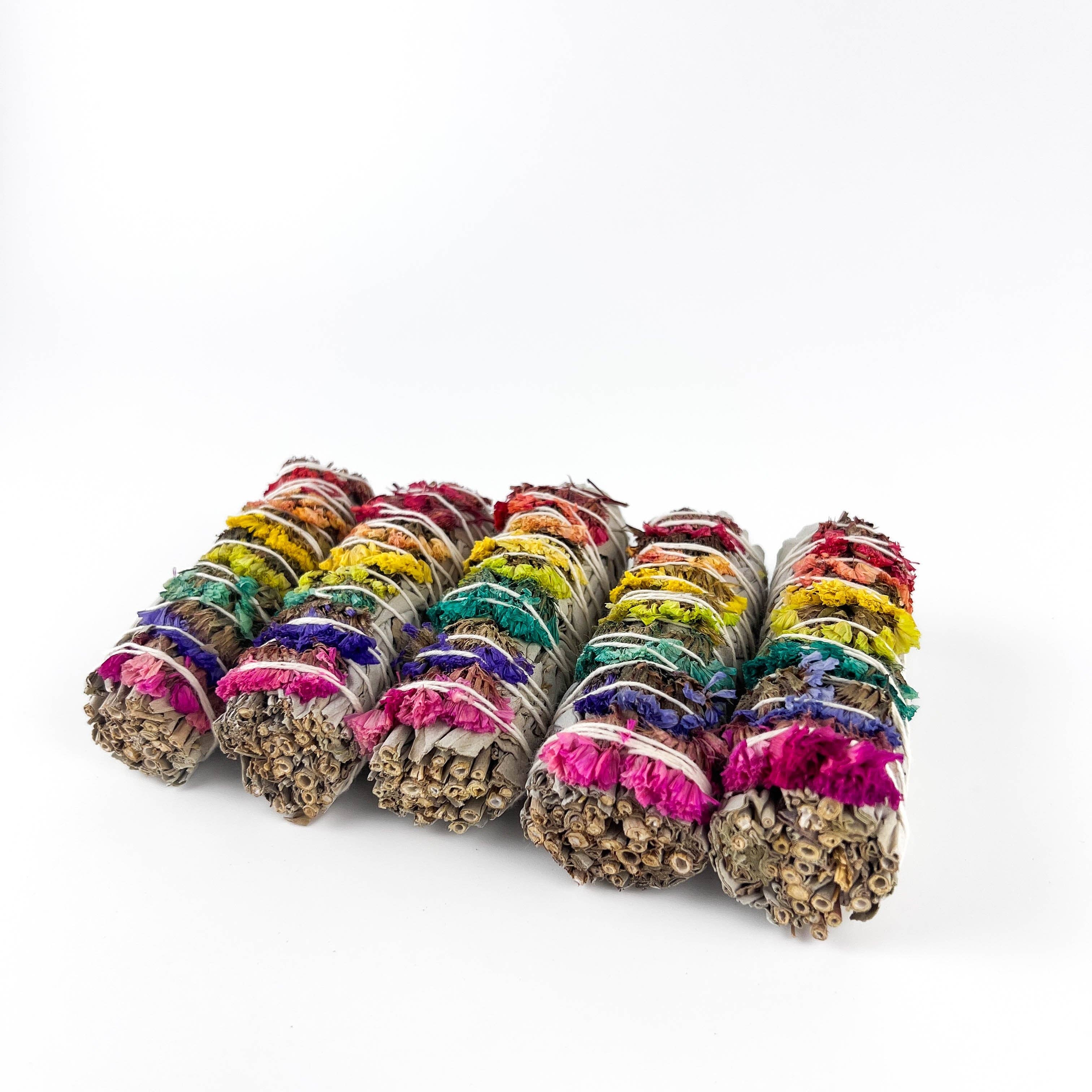 GREENROOTS USA LLC - Wholesale Sage Bundle - 7 Chakra Sinuata Flower White Sage 4" Organic Grown In Cali15