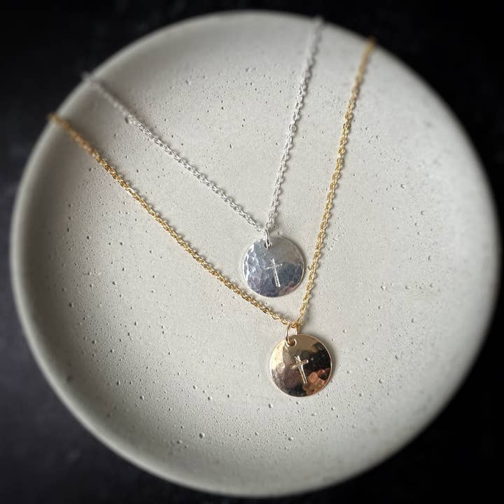 Hammered Cross Necklace for wholesale by Pressed