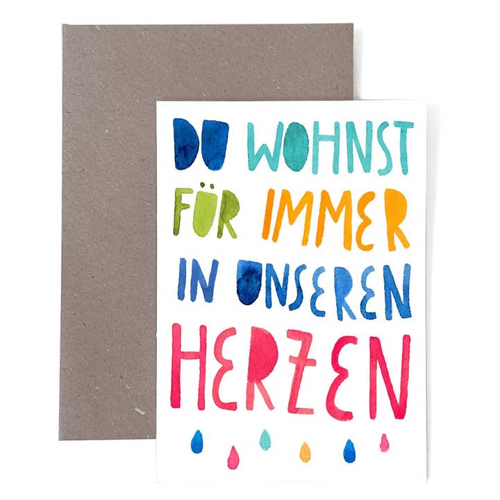 Condolence card *You will live forever in our hearts* (folding card) (pack of 10) for wholesale by Frau Ottilie