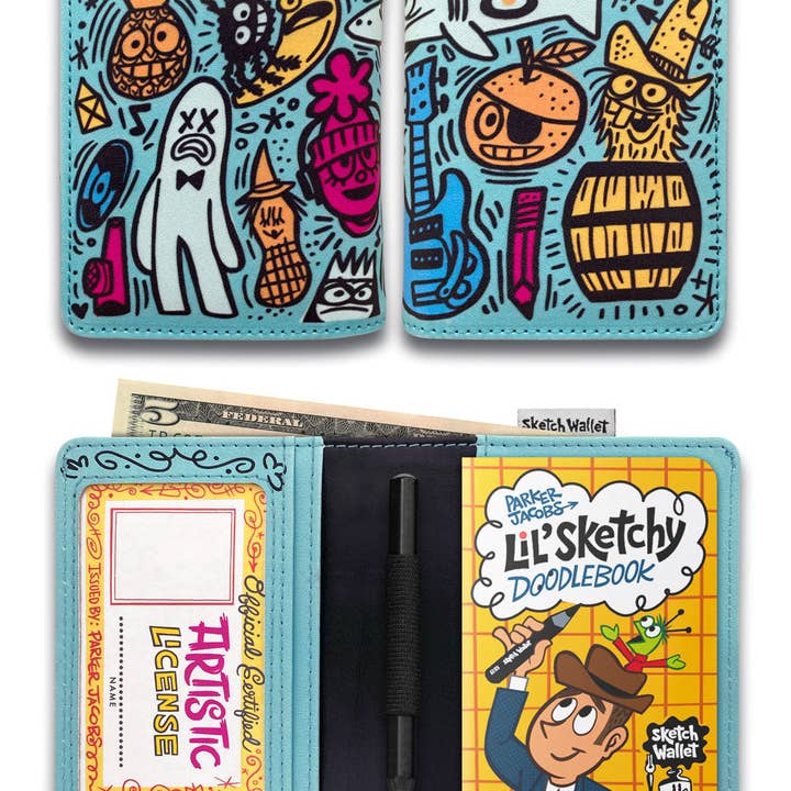 Inky's - Wholesale Wallet - Unisex - Little Sketchy PJ Doodle1