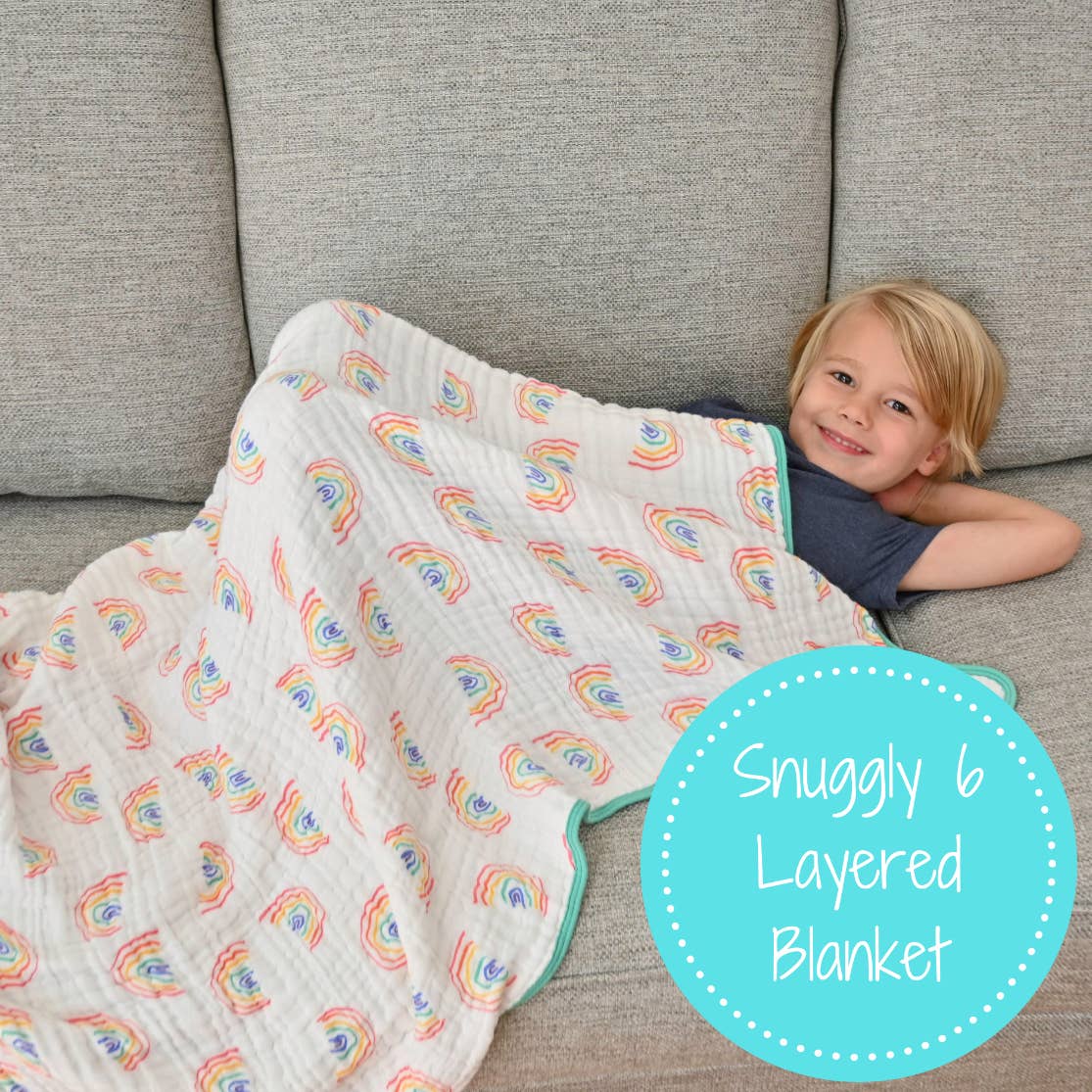 LollyBanks - Wholesale Quilt - Kids & Baby - Somewhere Over The Rainbow Baby Toddler Muslin Quilt4