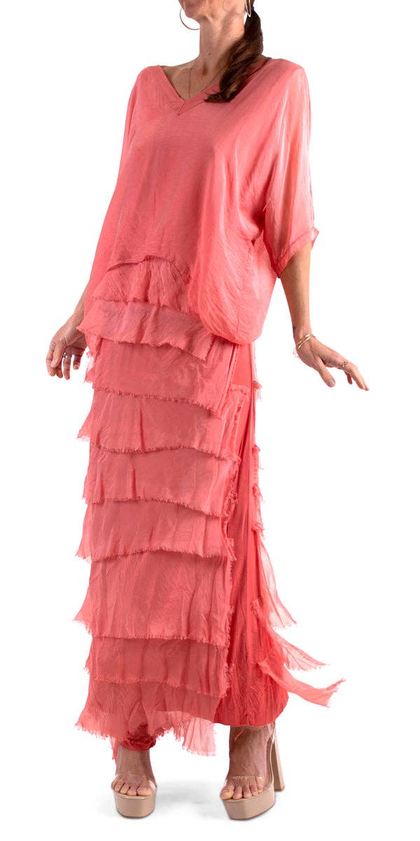 Gigi Moda - Vente Jupe – femme - Jupe volantée longue en soie43