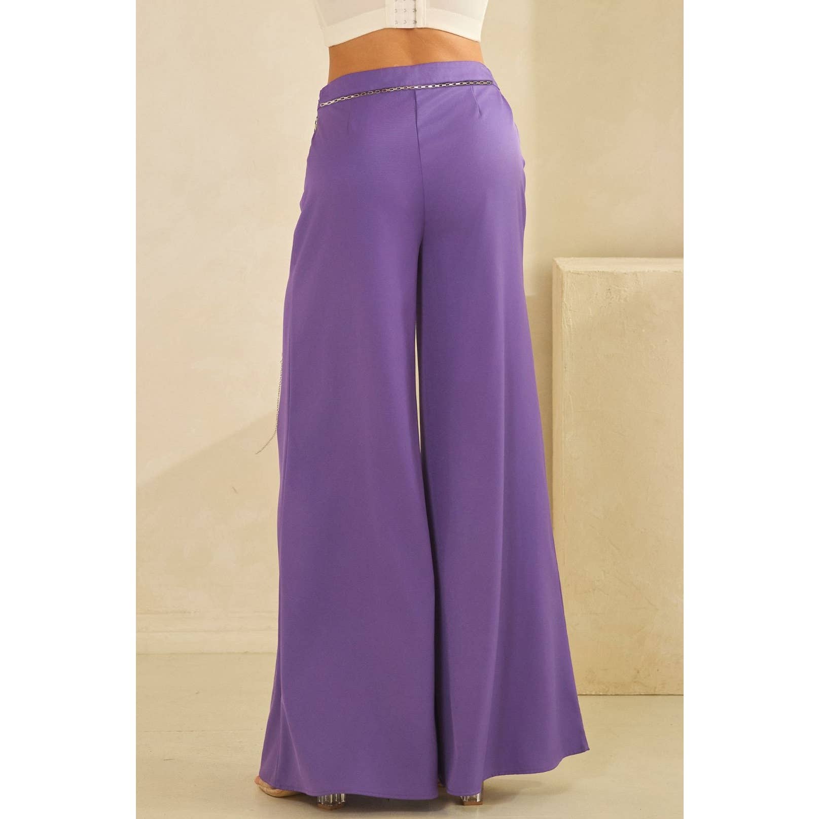 The Sang - Wholesale Pants - Women's - CHAIN DETAIL WIDE LEG PANTS11