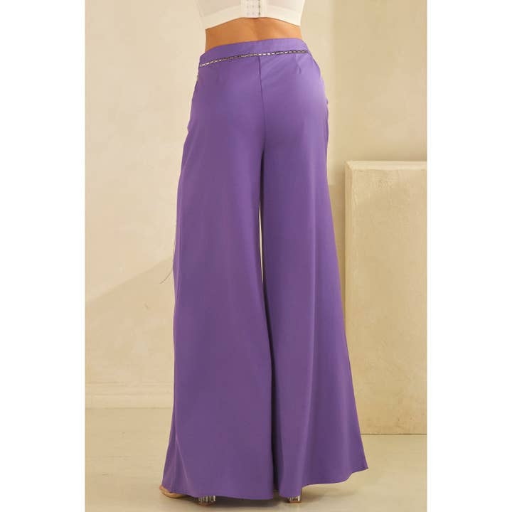 The Sang - Wholesale Pants - Women's - CHAIN DETAIL WIDE LEG PANTS11