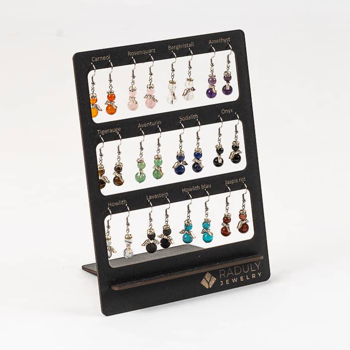 Ädelsten skyddsängel VE24 displayörhängen för wholesale av RADULY