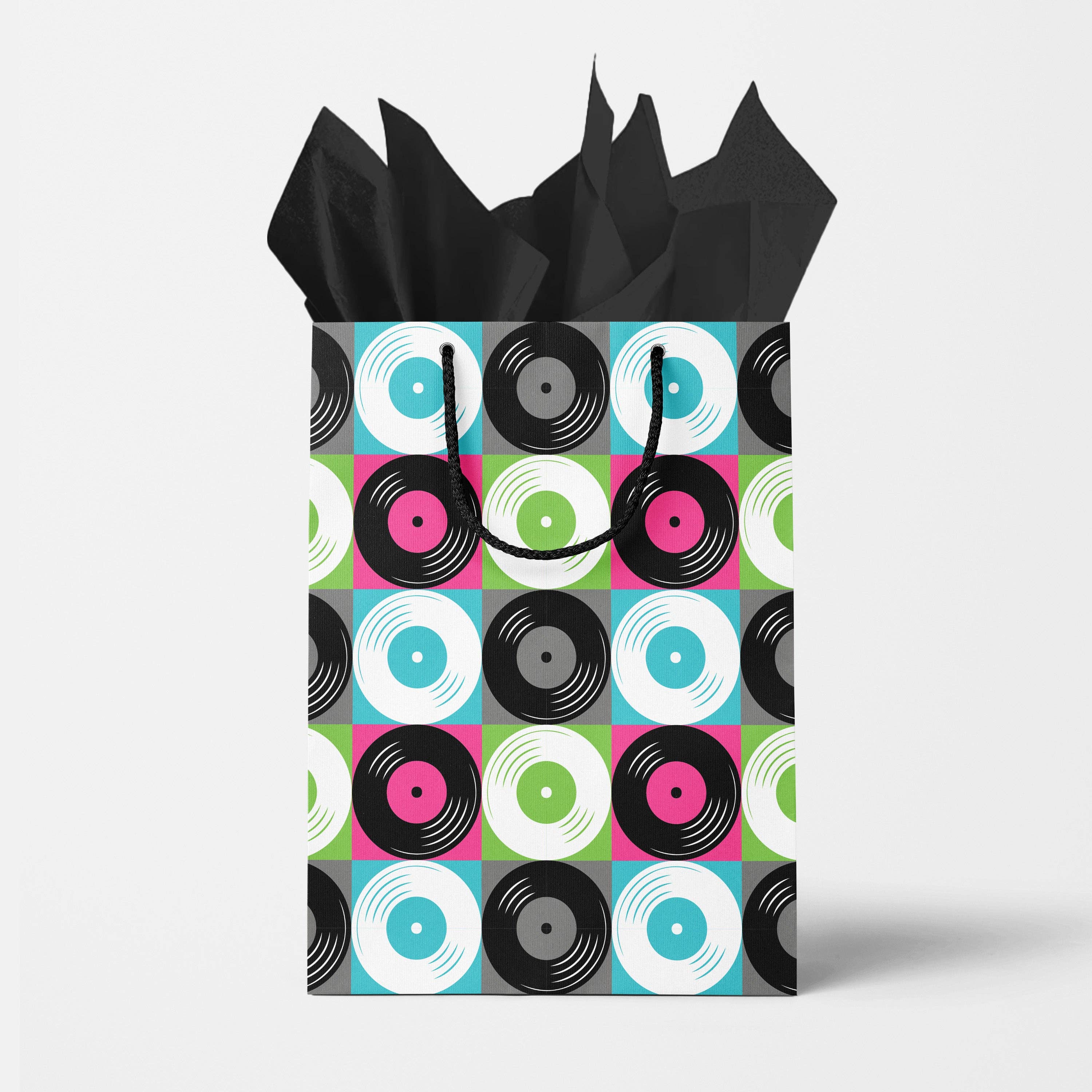 Rock'N Paper - Wholesale Gift Bag - Vinyl Record Pattern Gift Bag - Record Lovers1