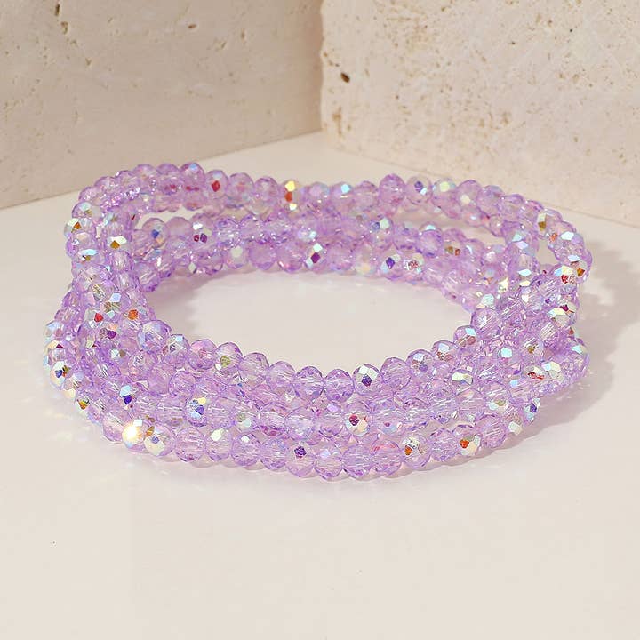 Sensibling Corp. - Wholesale Jewelry Set - 5PCS - Sparkling Faceted Beaded Stackable Stretch Multi Layered Bracelet28