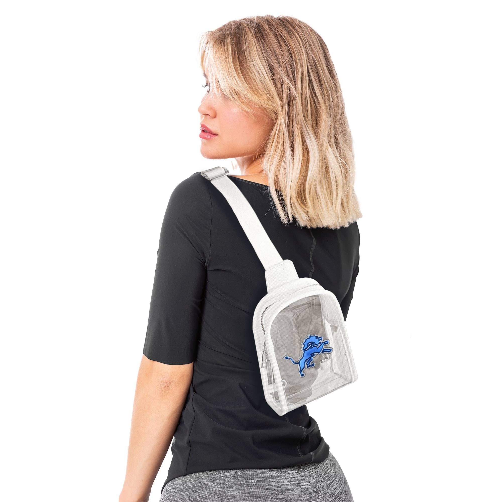 Little Earth Productions - Wholesale Crossbody Bag - Unisex - NFL Detroit Lions Clear 3D Mini Sling3