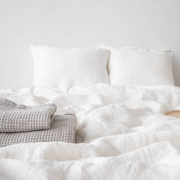 Linen Duvet Off White Stone Washed for wholesale on Faire6