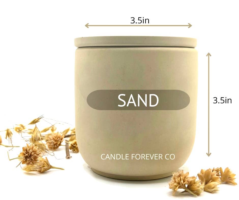 Candle Forever Co - Wholesale Candle Holder - Handcrafted 9 oz Cement Candle Vessel/Concrete Planter2