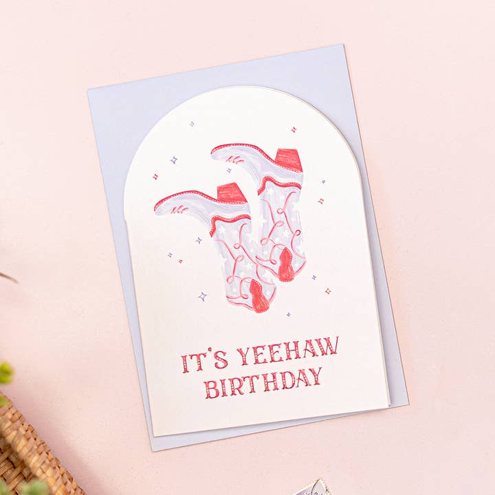 Cartão de Aniversário Cowboy | É um Cartão de Aniversário Yeehaw por atacado de Vero Illustrates Art Prints and Greeting Cards