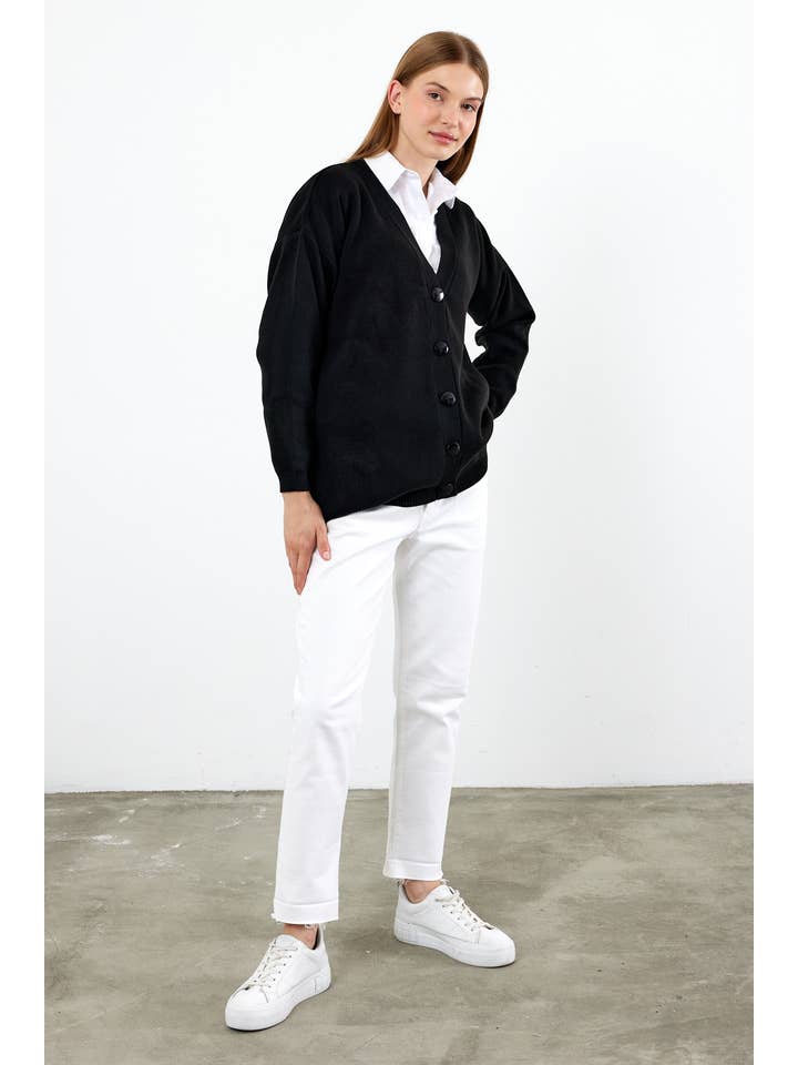 VAV NEW YORK – wholesale Cardigan – Women’s – Women's Solid Color Mid-Length Knit Cardigan Oversized Solid17