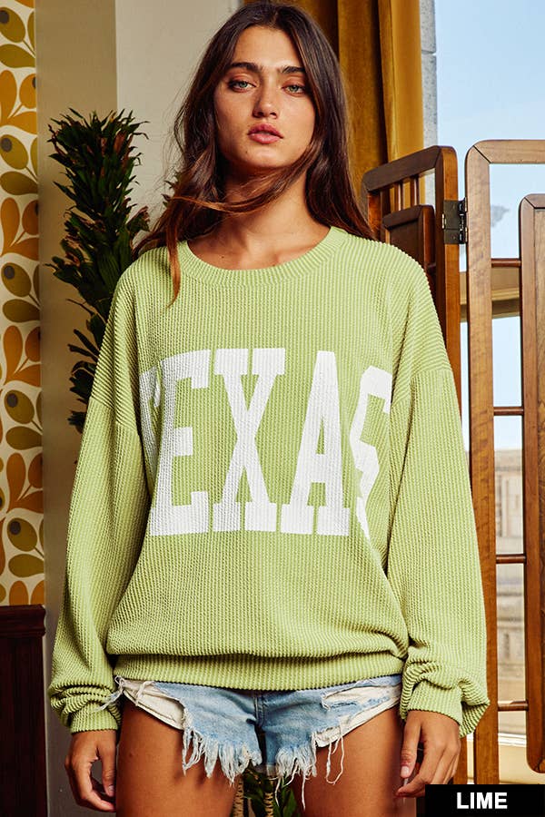BUCKETLIST INC - Wholesale Graphic Sweatshirt - Women's - T1770 -'Texas' Comfy Graphic Sweatshirt, Gameday8